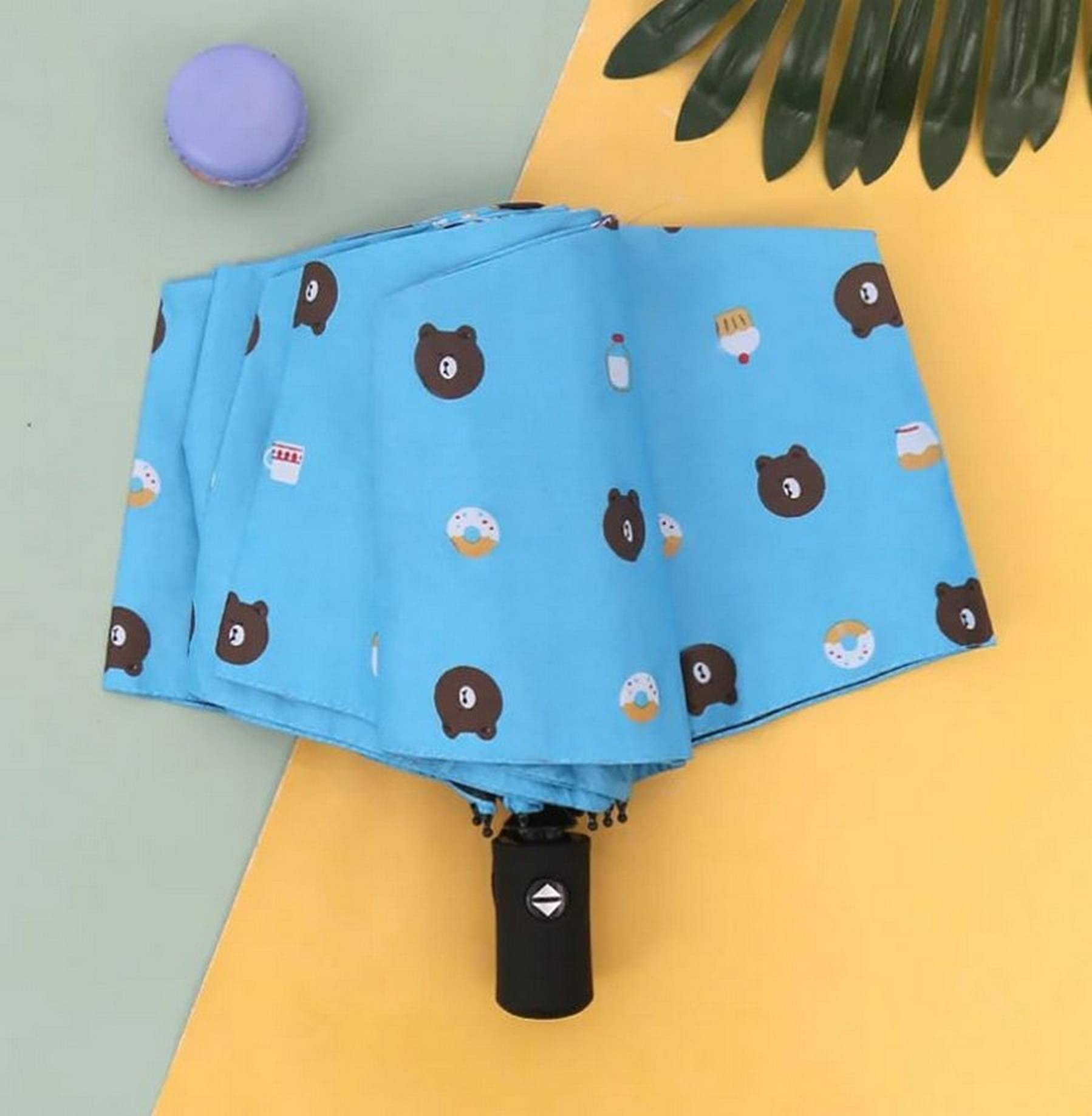 Adorazone 3 Fold Manual Umbrella For Rain Sun Wind ( Blue , Printed ) Adorazone 3 Fold Manual Umbrella For Rain Sun Wind ( Blue , Printed )
