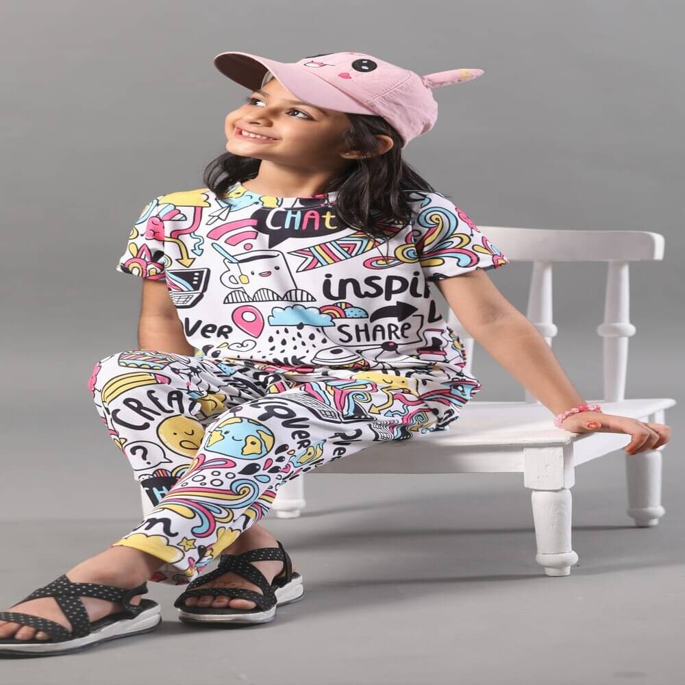     			Alanta Pack of 1 Girls Cotton Blend Nightsuit Set ( Multicolor )