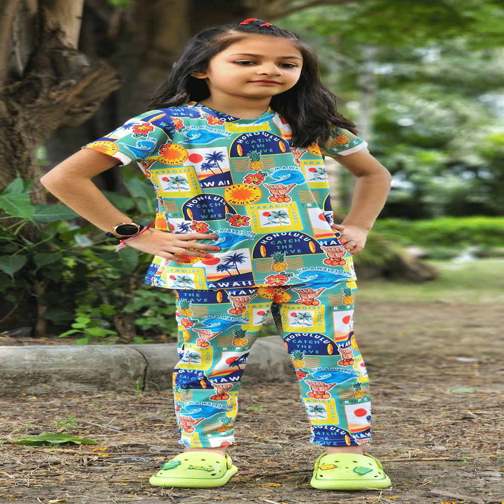     			Alanta Pack of 1 Girls Cotton Blend Nightsuit Set ( Multicolor )