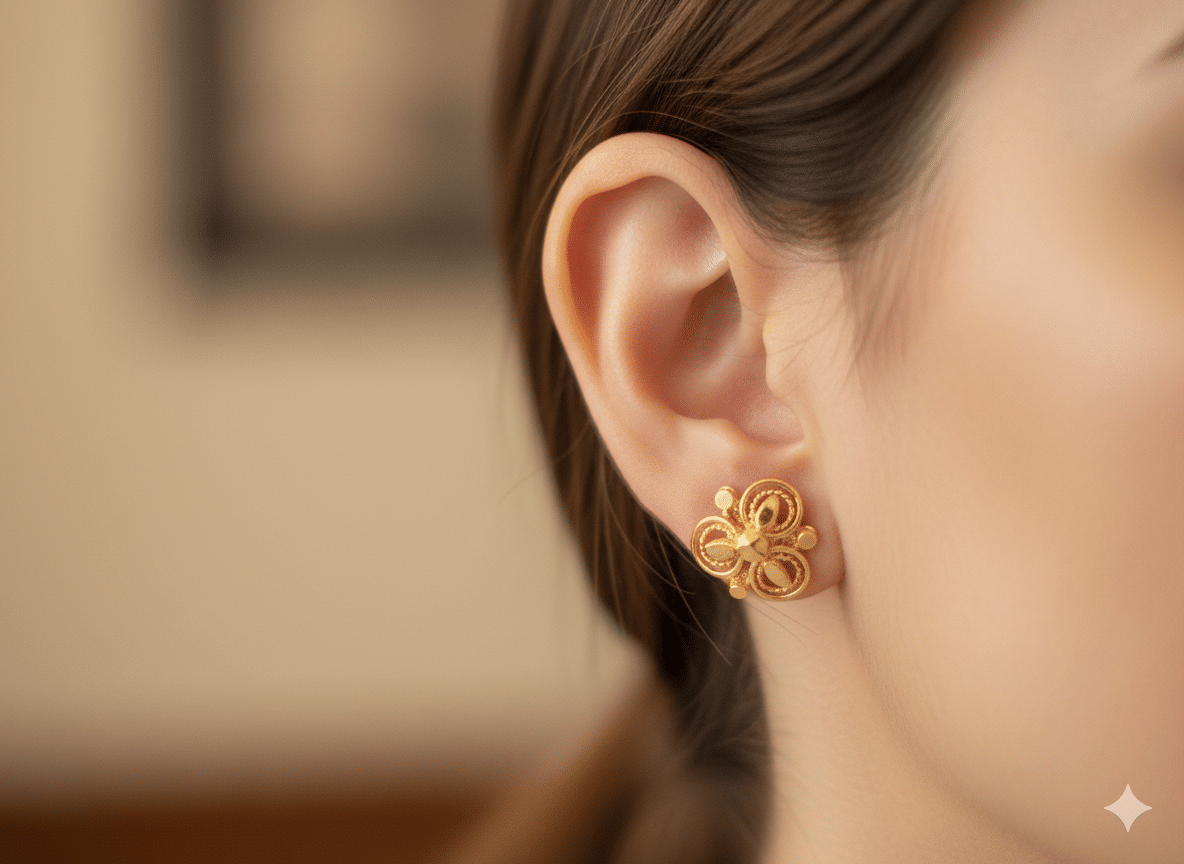     			Angolalark Beige Jhumki Earrings ( Pack of 1 )