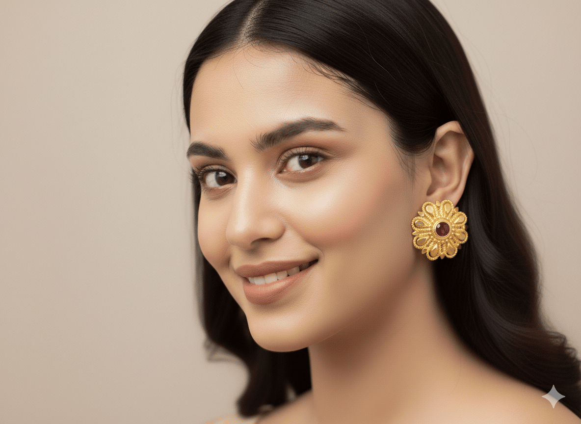     			Angolalark Beige Jhumki Earrings ( Pack of 1 )