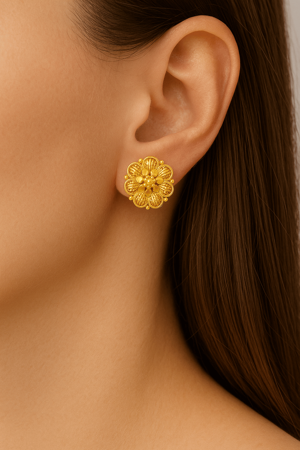     			Angolalark Beige Jhumki Earrings ( Pack of 1 )