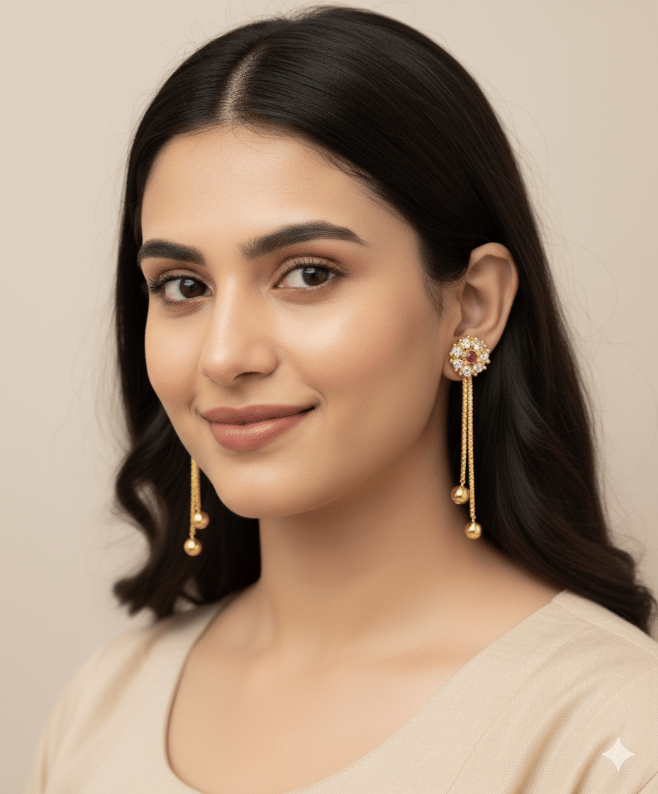     			Angolalark Gold Drop Earrings ( Pack of 1 )