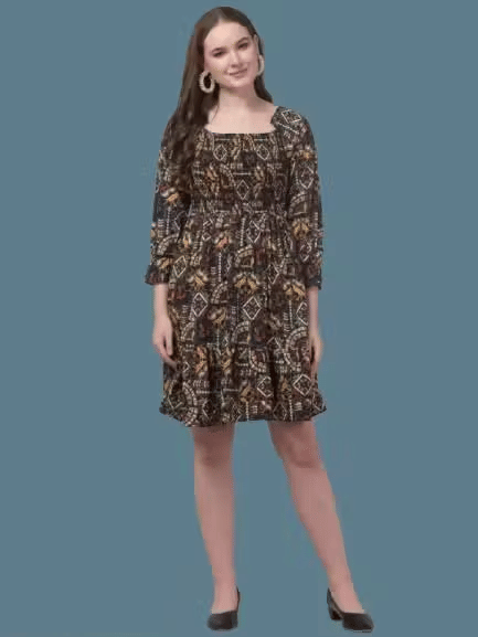     			Artista Girl Women Crepe Bodycon Dress ( Brown )