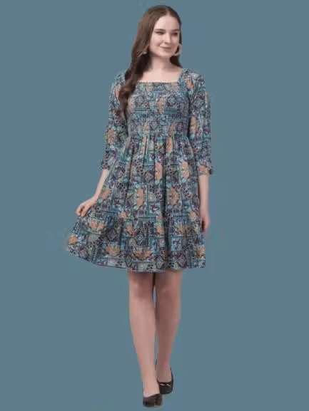     			Artista Girl Women Crepe Bodycon Dress ( Blue )