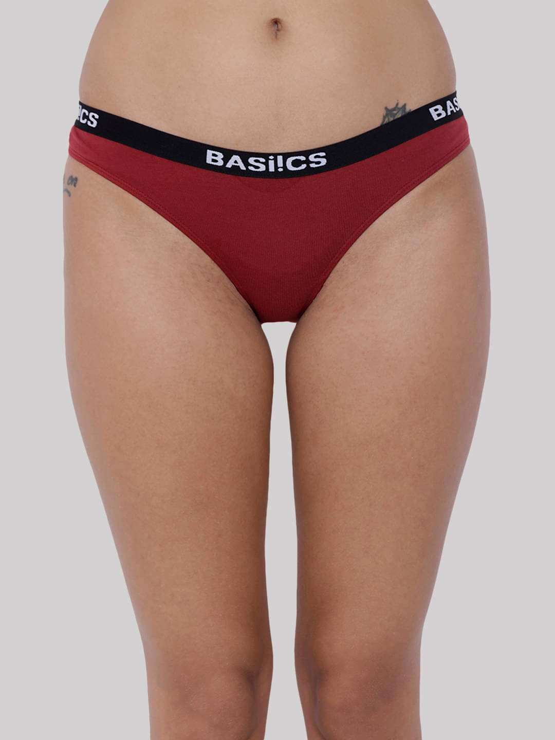    			BASIICS By La Intimo Cotton Lycra Briefs ( Maroon , Pack of 1 )