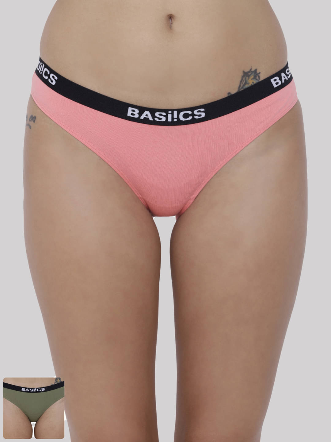     			BASIICS By La Intimo Cotton Lycra Briefs ( Multicolor , Pack of 2 )