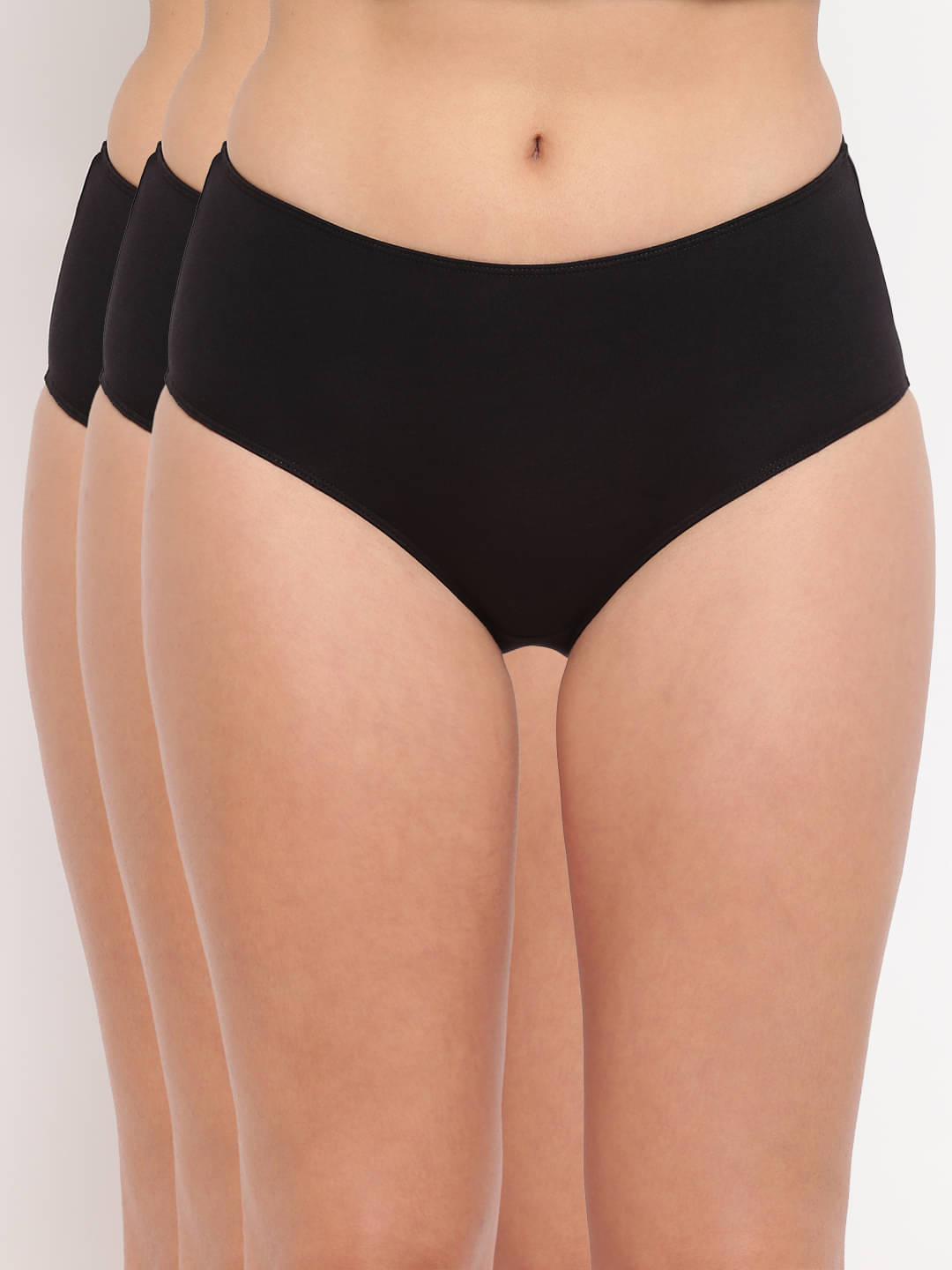 BASIICS By La Intimo Cotton Lycra Hipster ( Black , Pack of 3 ) BASIICS By La Intimo Cotton Lycra Hipster ( Black , Pack of 3 )