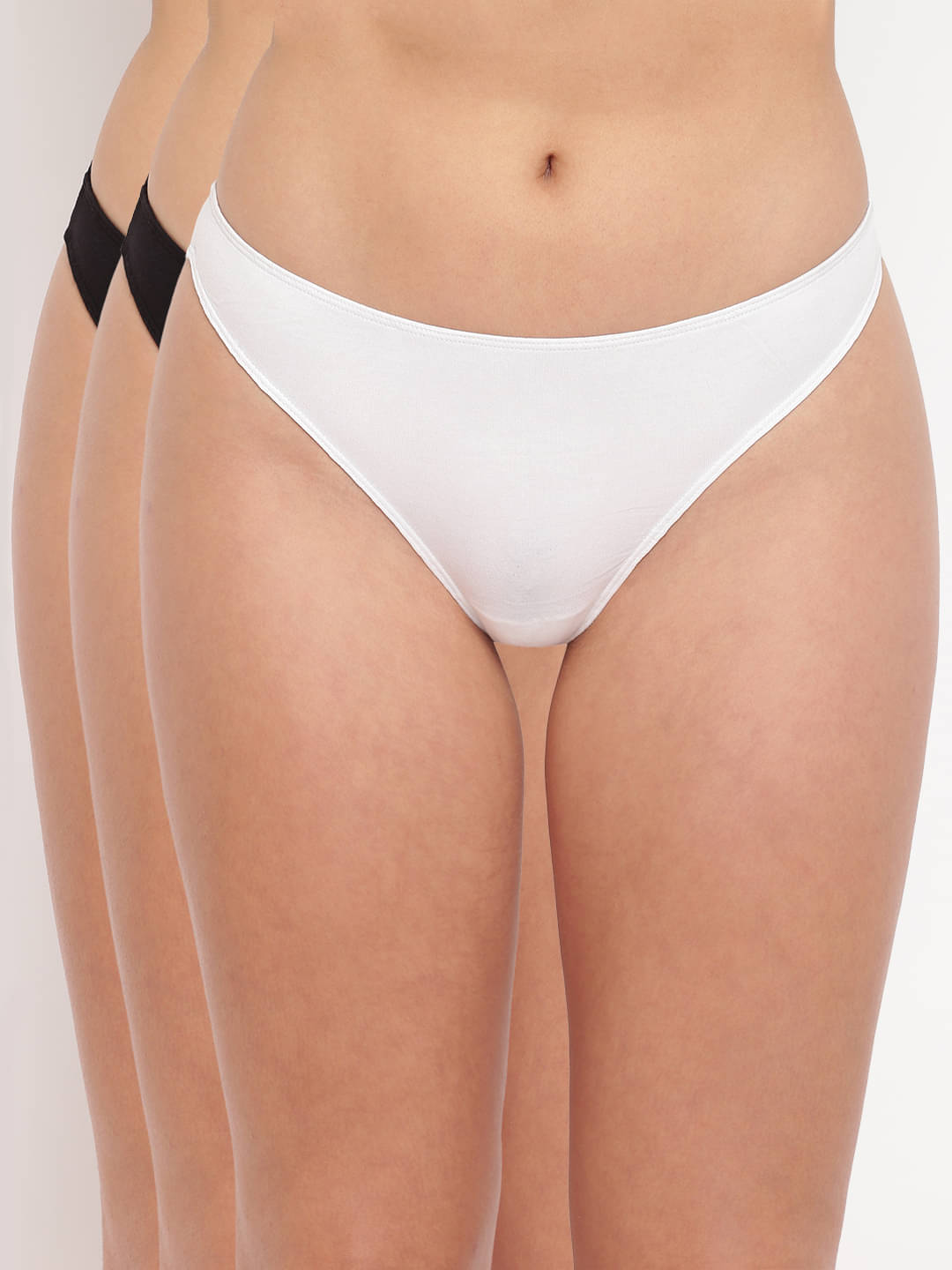     			BASIICS By La Intimo Cotton Lycra Thongs ( Multi Color , Pack of 3 )