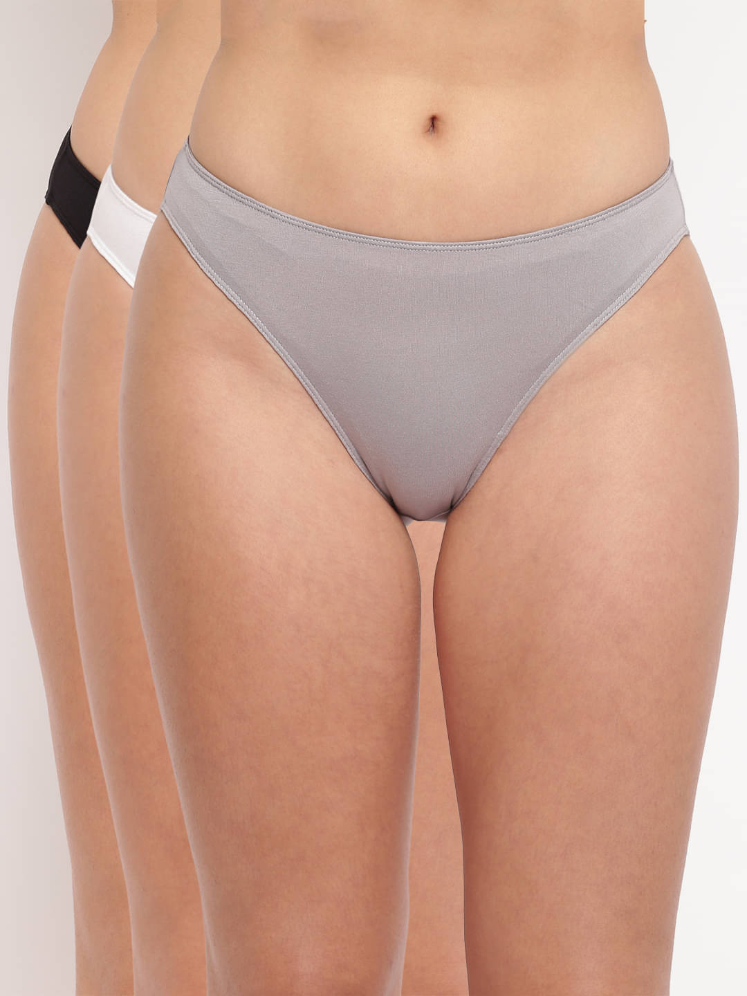     			BASIICS By La Intimo Cotton Lycra Bikini ( Multi Color , Pack of 3 )