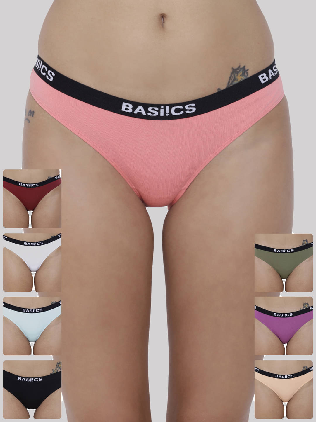 BASIICS By La Intimo Cotton Lycra Briefs ( Multi Color , Pack of 8 ) BASIICS By La Intimo Cotton Lycra Briefs ( Multi Color , Pack of 8 )