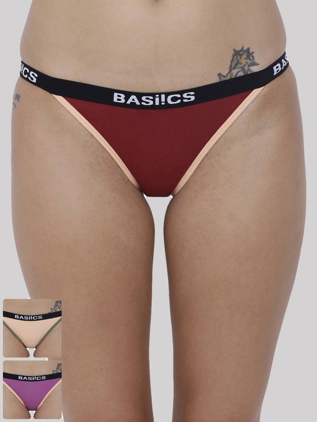 BASIICS By La Intimo Cotton Lycra Briefs ( Multi Color , Pack of 3 ) BASIICS By La Intimo Cotton Lycra Briefs ( Multi Color , Pack of 3 )