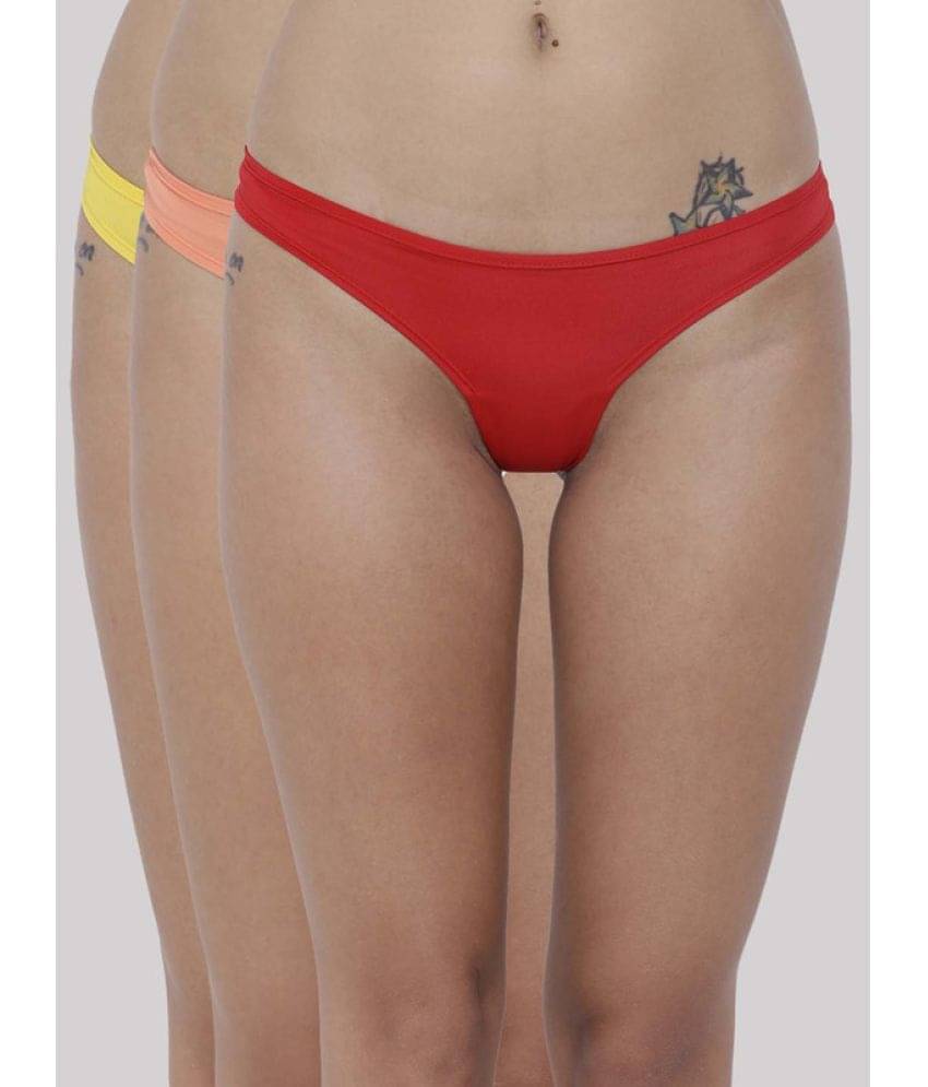     			BASIICS By La Intimo Polyester Thongs ( Multicolor , Pack of 3 )