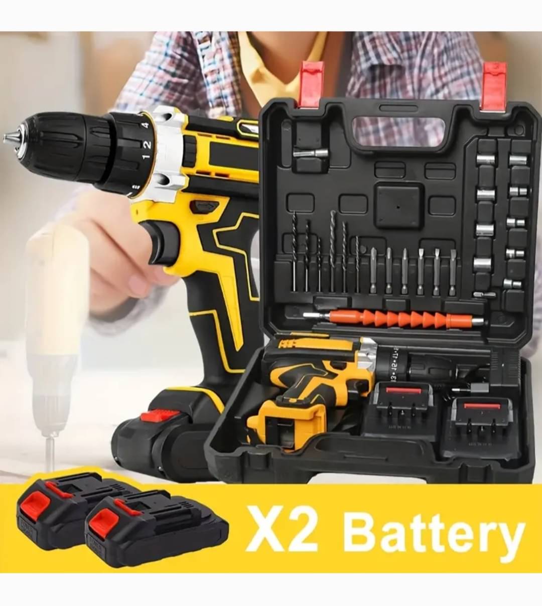 BluBox - Drill machine 30W 10mm Cordless Drill Machine with Bits BluBox - Drill machine 30W 10mm Cordless Drill Machine with Bits