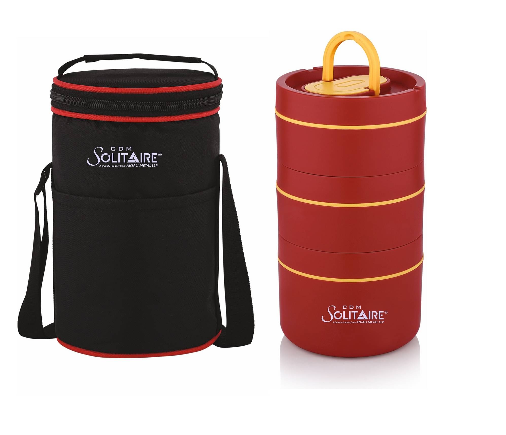     			CDM SOLITAIRE Insulated S.S Lunch Box Stainless Steel Insulated Lunch Box 3 - Container ( Pack of 1 )