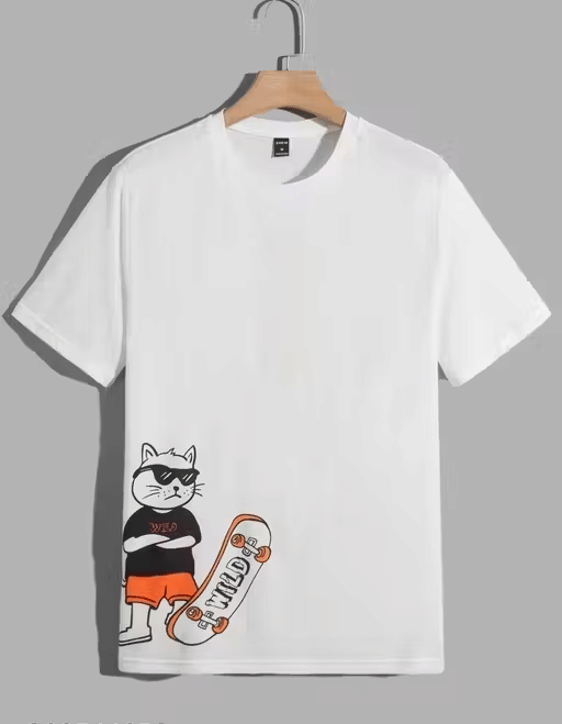 CORGA APPAREL Men Cotton Relaxed Fit Printed T-Shirt ( White ) CORGA APPAREL Men Cotton Relaxed Fit Printed T-Shirt ( White )