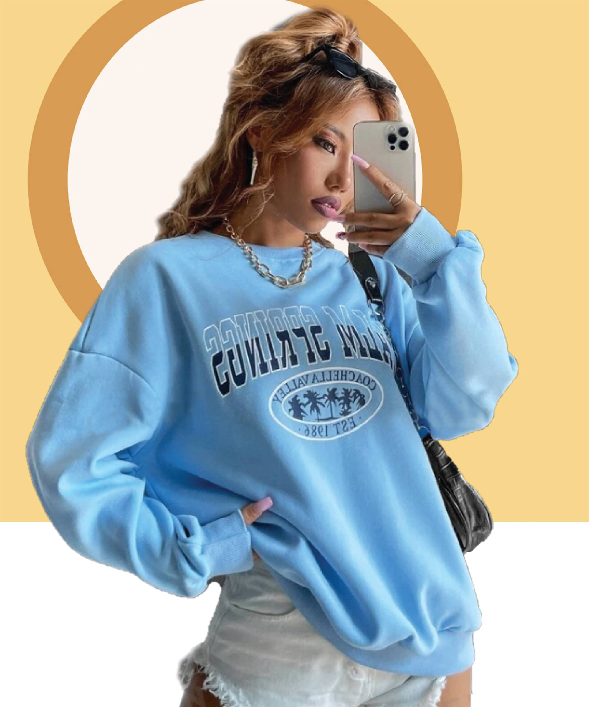    			Christy World Women Fleece Round Neck Sweatshirt ( Light Blue )