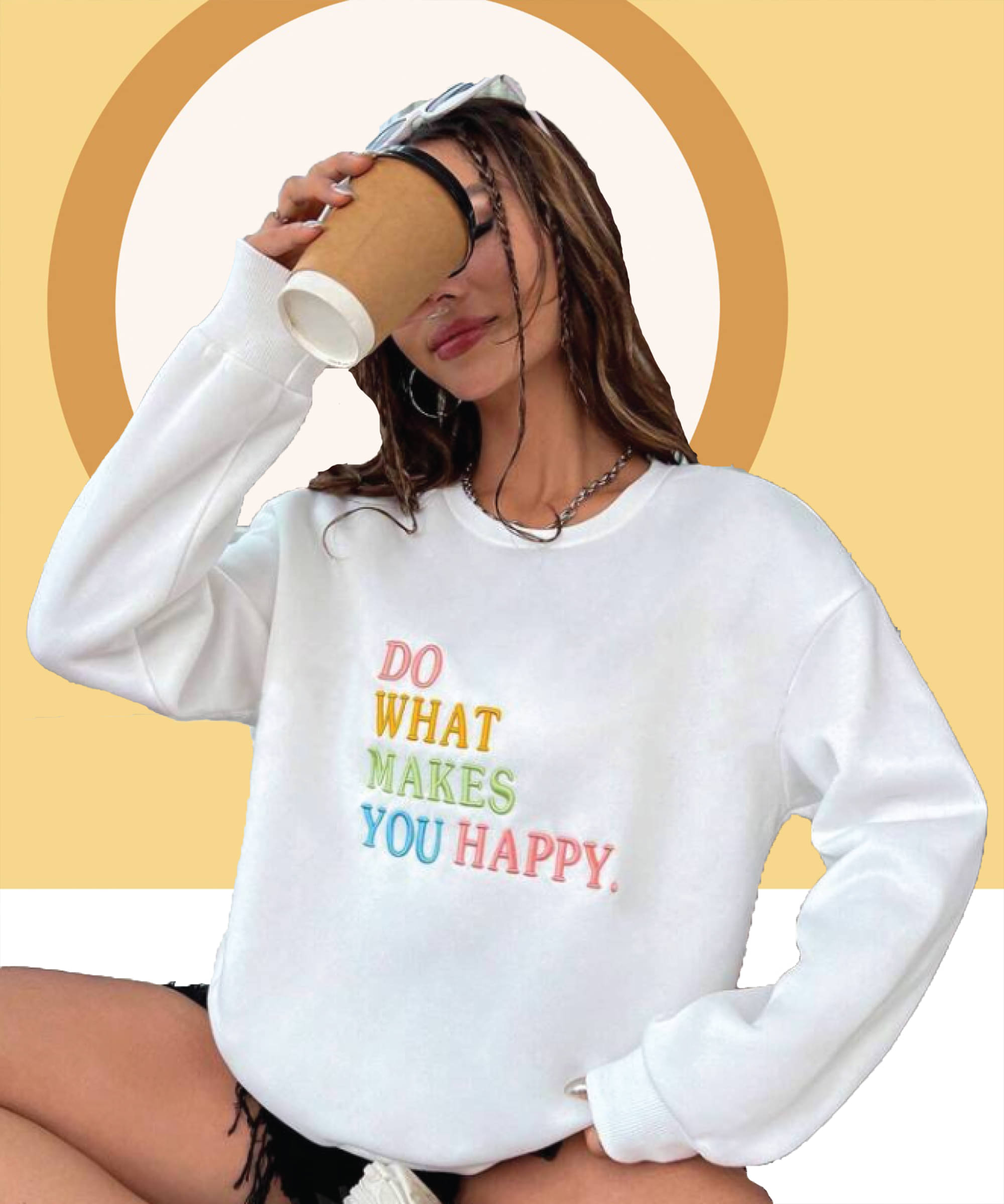     			Christy World Women Fleece Round Neck Sweatshirt ( White )