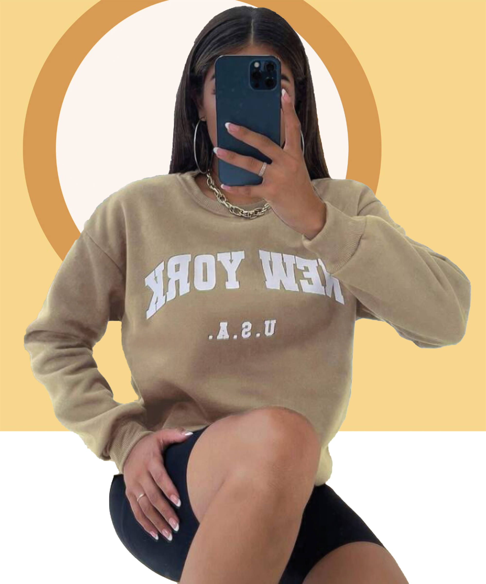 Christy World Women Fleece Round Neck Sweatshirt ( Beige ) Christy World Women Fleece Round Neck Sweatshirt ( Beige )