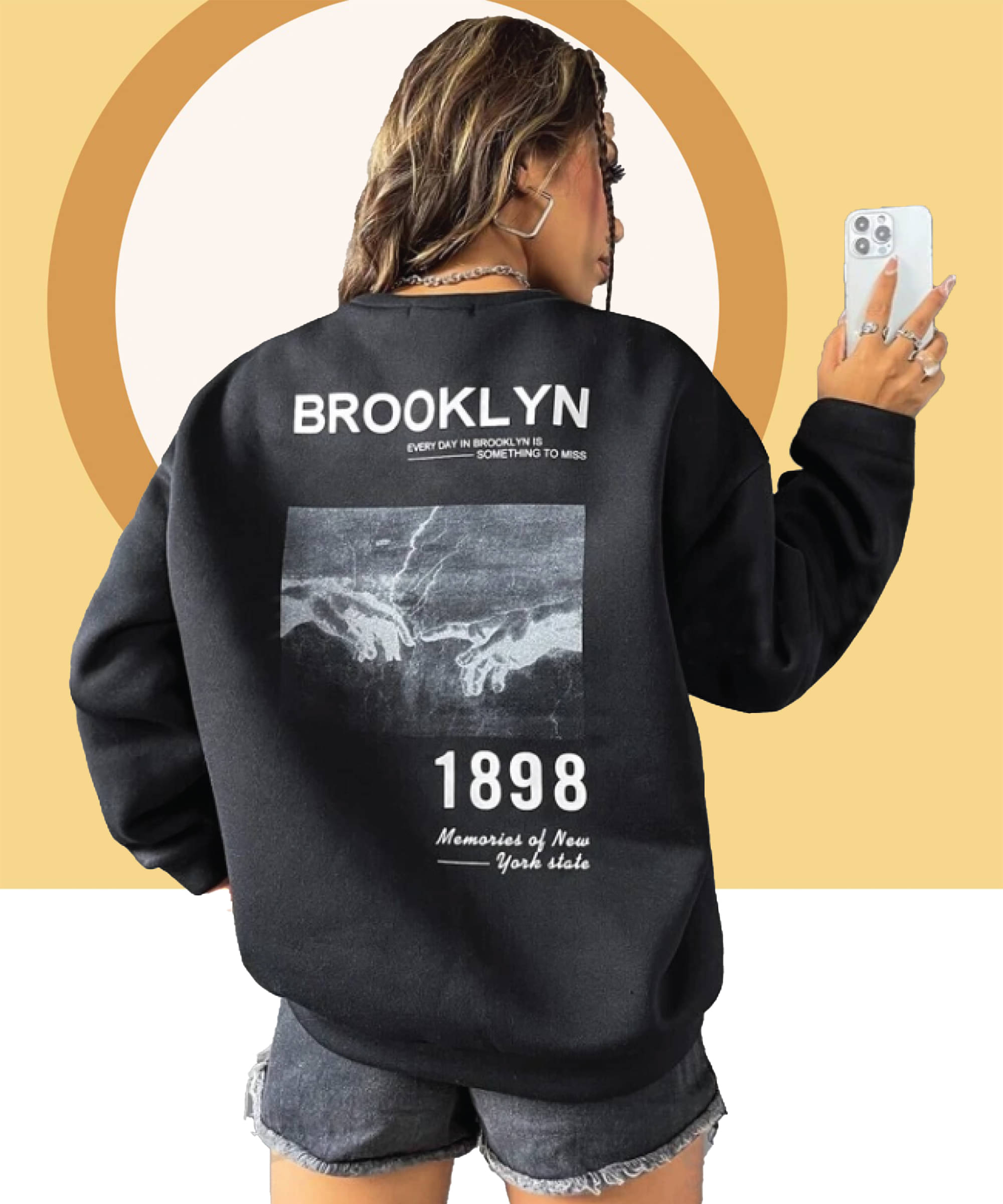 Christy World Women Fleece Round Neck Sweatshirt ( Black ) Christy World Women Fleece Round Neck Sweatshirt ( Black )