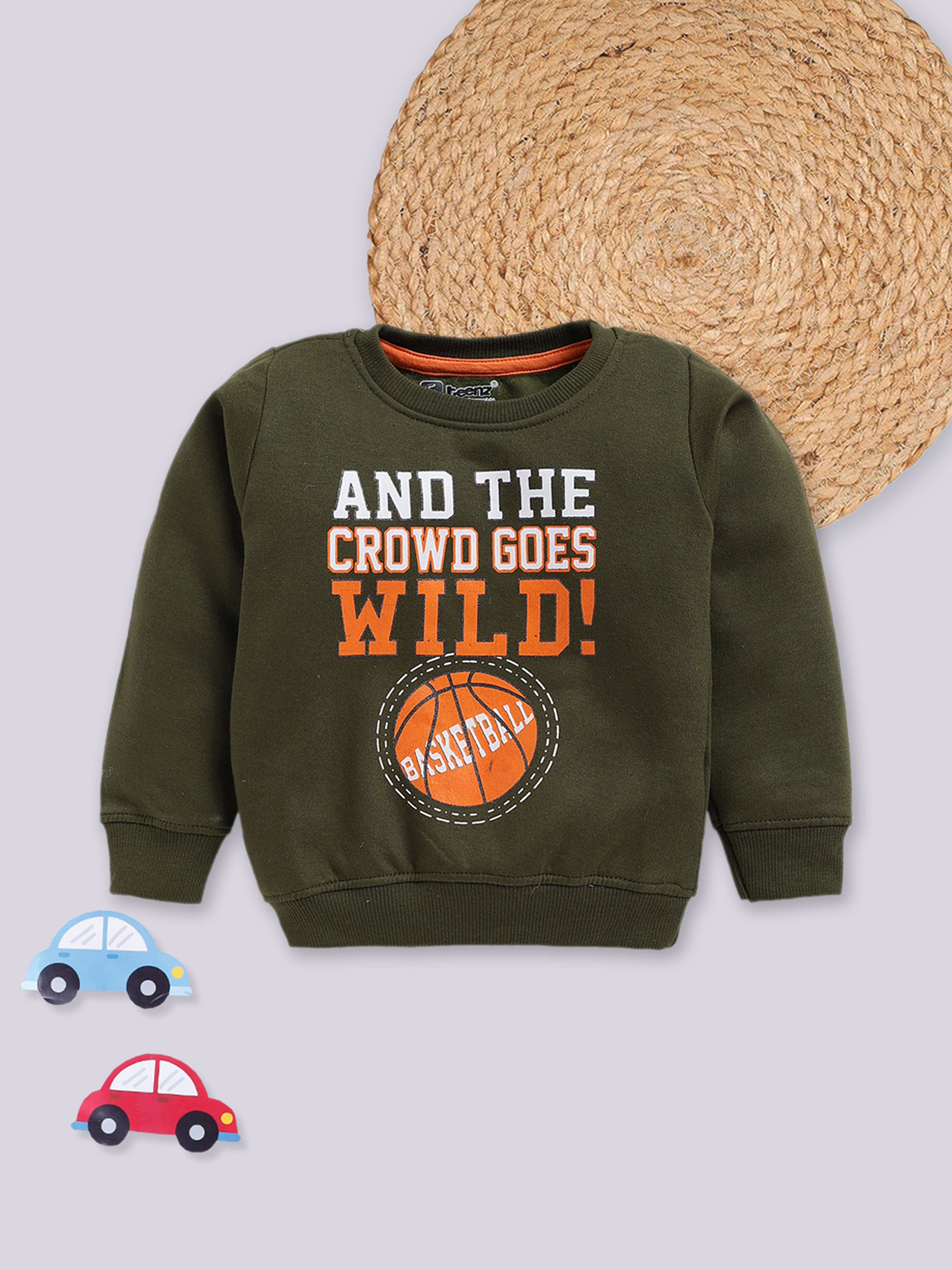     			Eteenz Pack of 1 Boys Fleece Sweatshirt ( Olive Green )