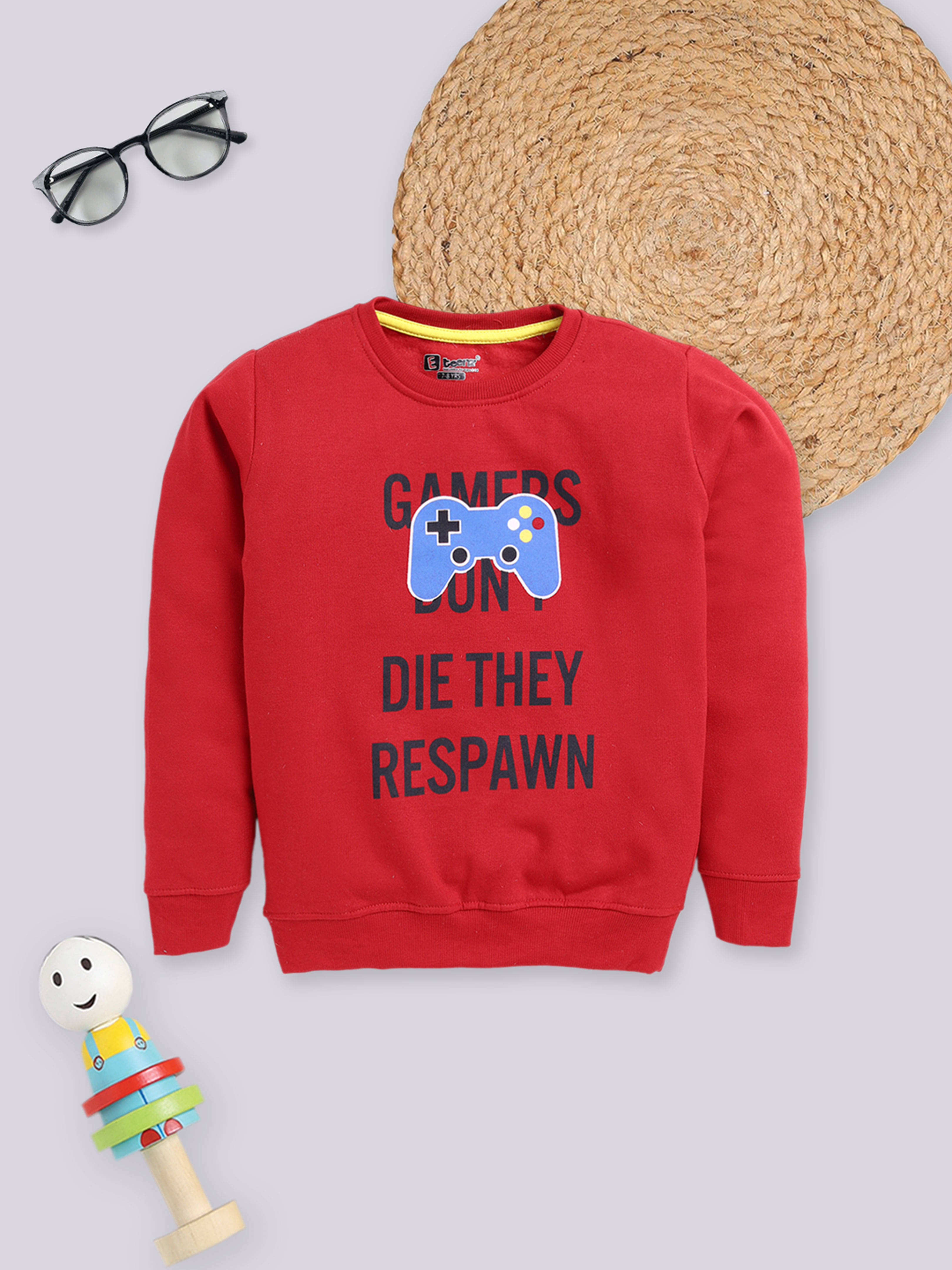     			Eteenz Pack of 1 Boys Fleece Sweatshirt ( Red )