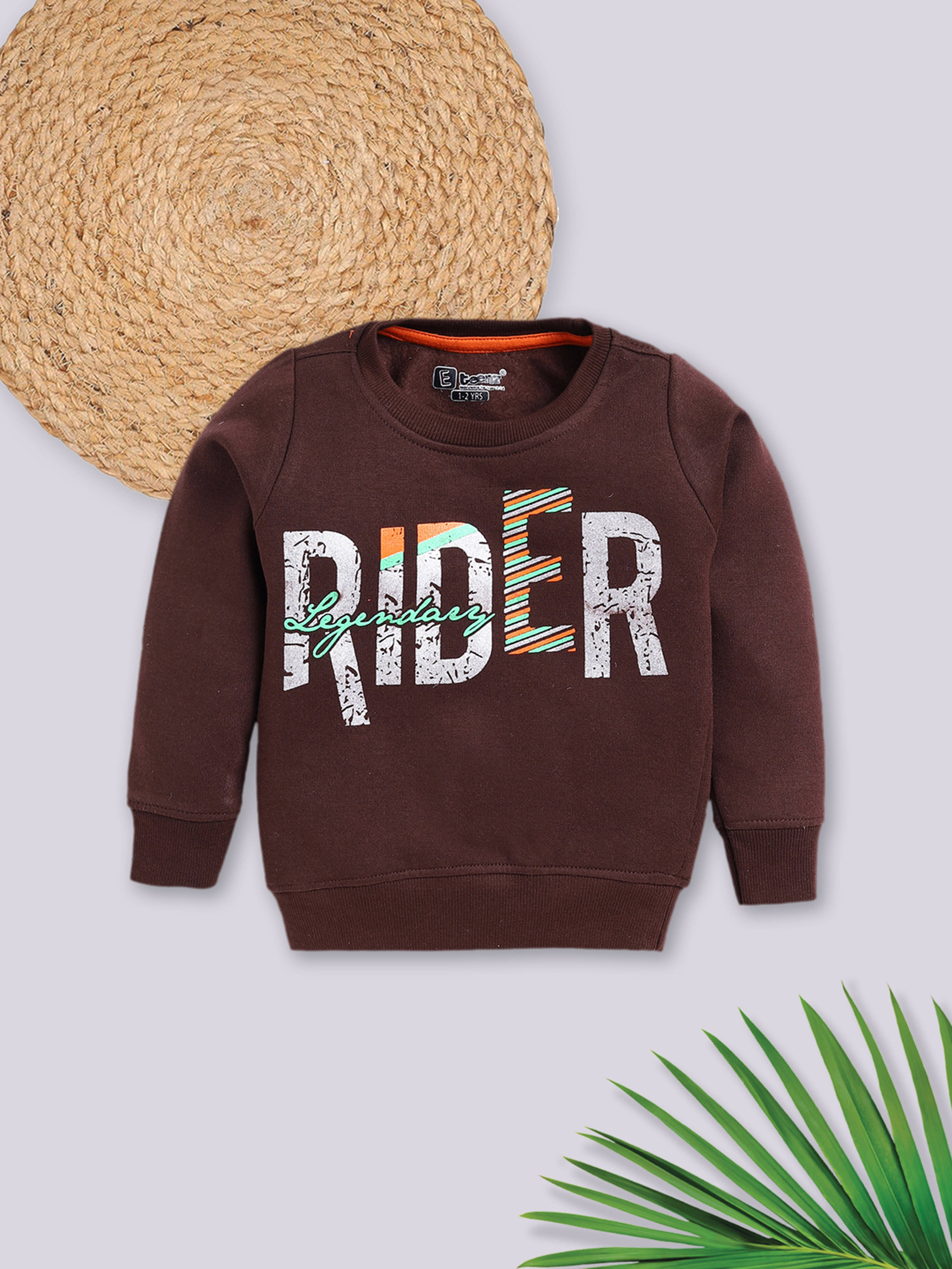     			Eteenz Pack of 1 Boys Fleece Sweatshirt ( Brown )