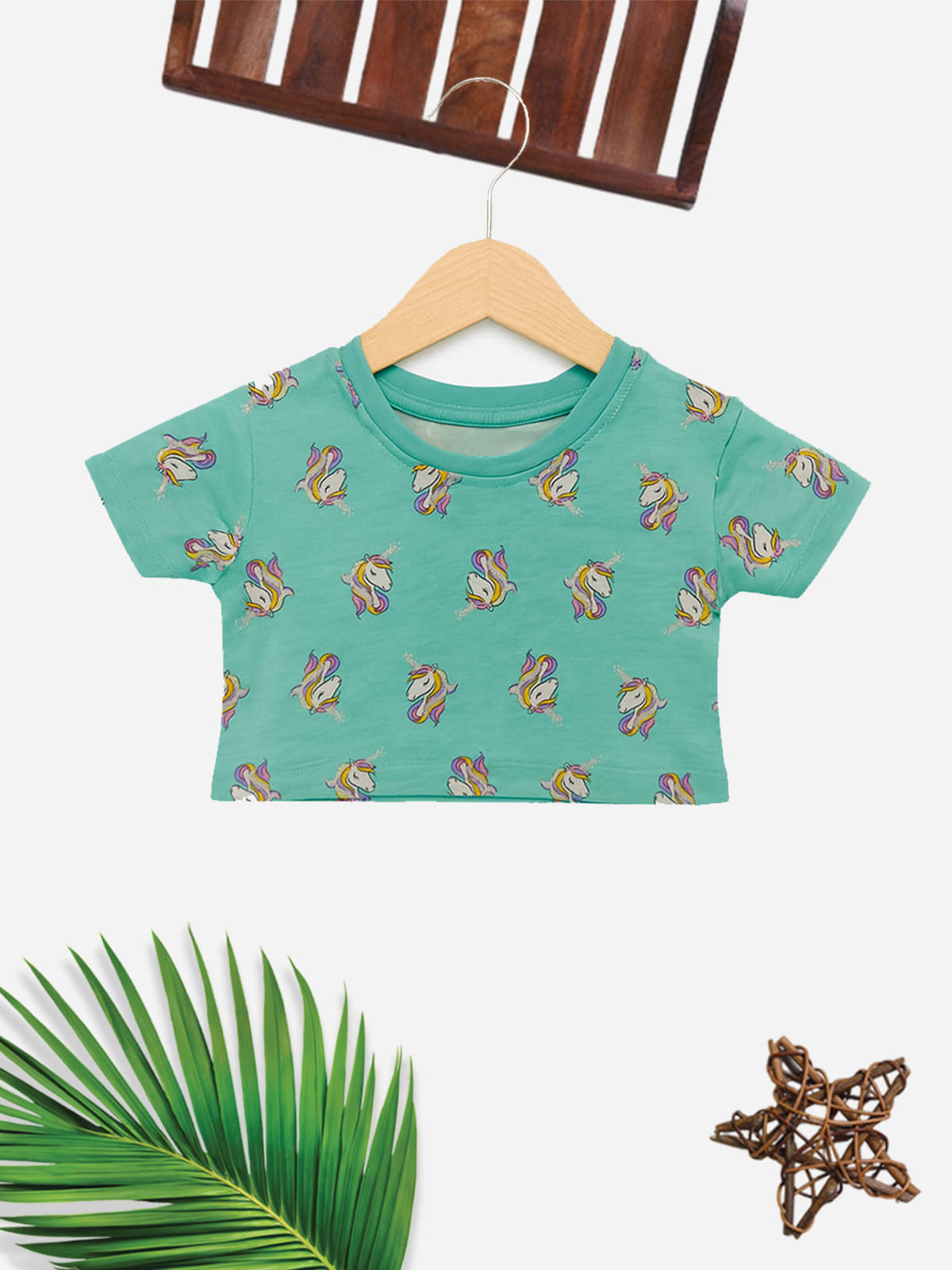     			Eteenz Pack of 1 Girls Cotton Top ( Green )