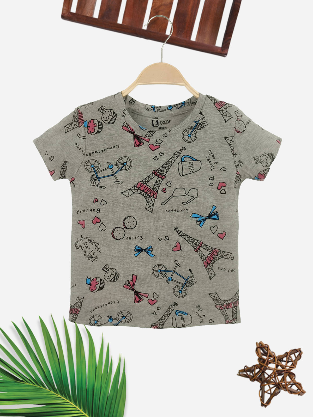     			Eteenz Pack of 1 Girls Cotton Top ( Grey )