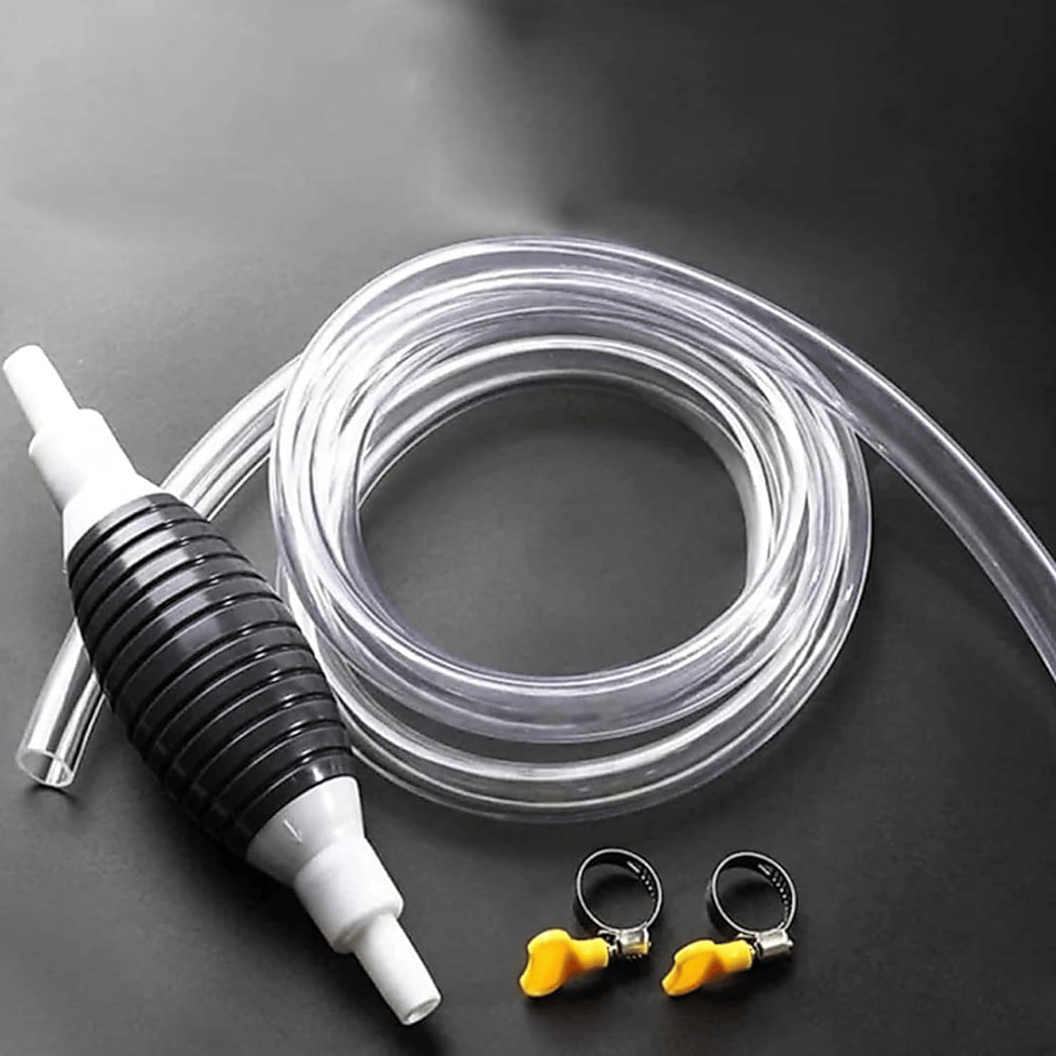 Fuel Transfer Pump Kit - Tank Sucker Latest High Flow Hand Pump Portable Manual Car Fuel Transfer Pump with 2M Hose for Water Fish Tank (2 M)