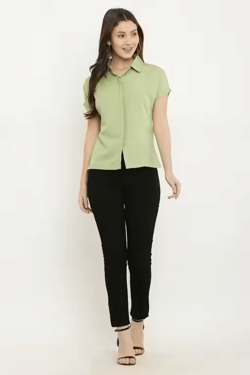     			Generic RR Fashions Women Crepe Shirt ( Green )