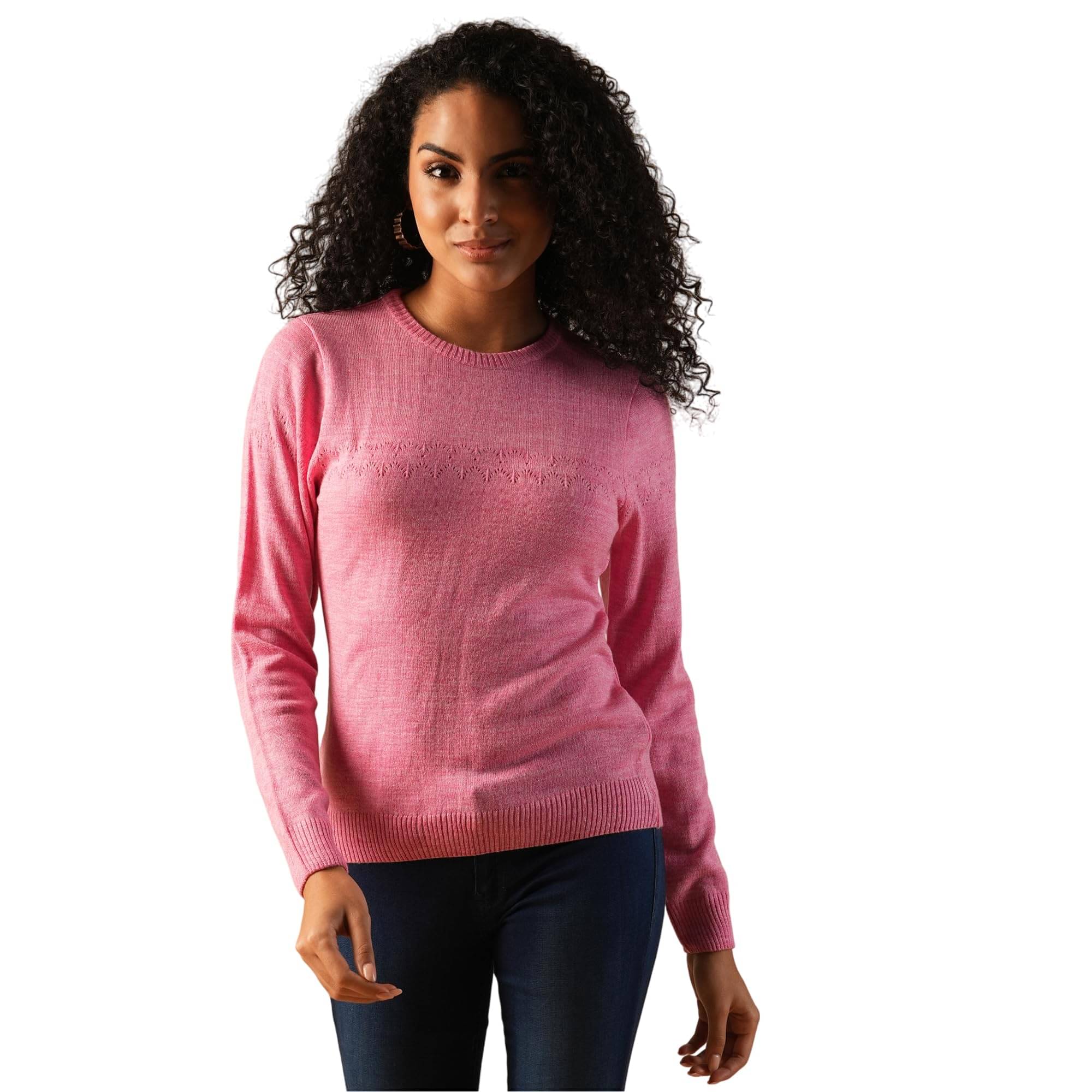     			Globus Acrylic Round Neck Women's Pullovers - Pink ( Pack of 1 )