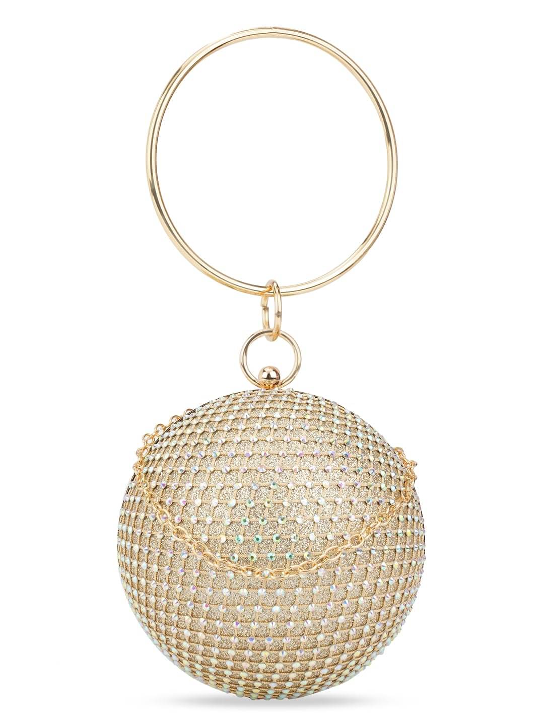     			Globus Handheld Bag PU Set of 1 ( Gold )