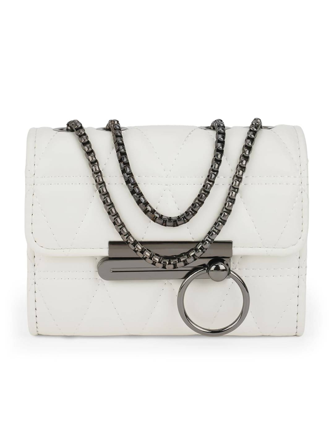     			Globus Handheld Bag PU Set of 1 ( White )