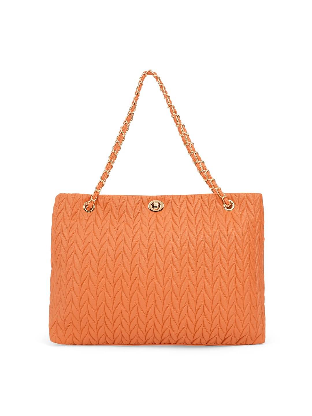     			Globus Handheld Bag PU Set of 1 ( Orange )