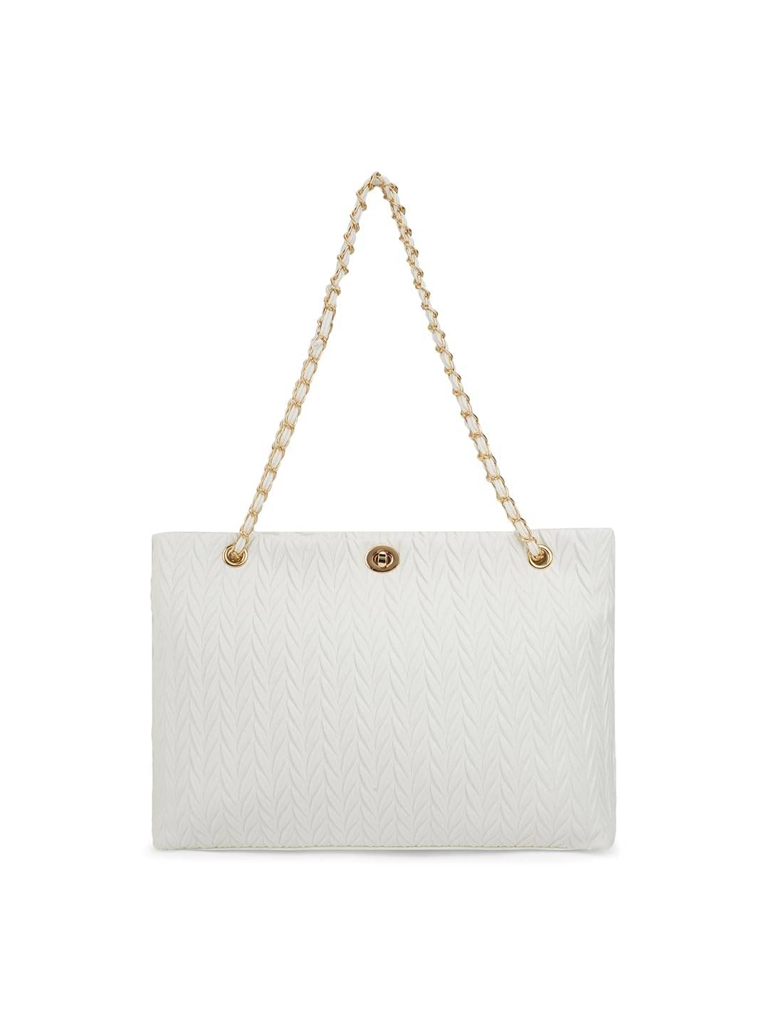     			Globus Handheld Bag PU Set of 1 ( White )