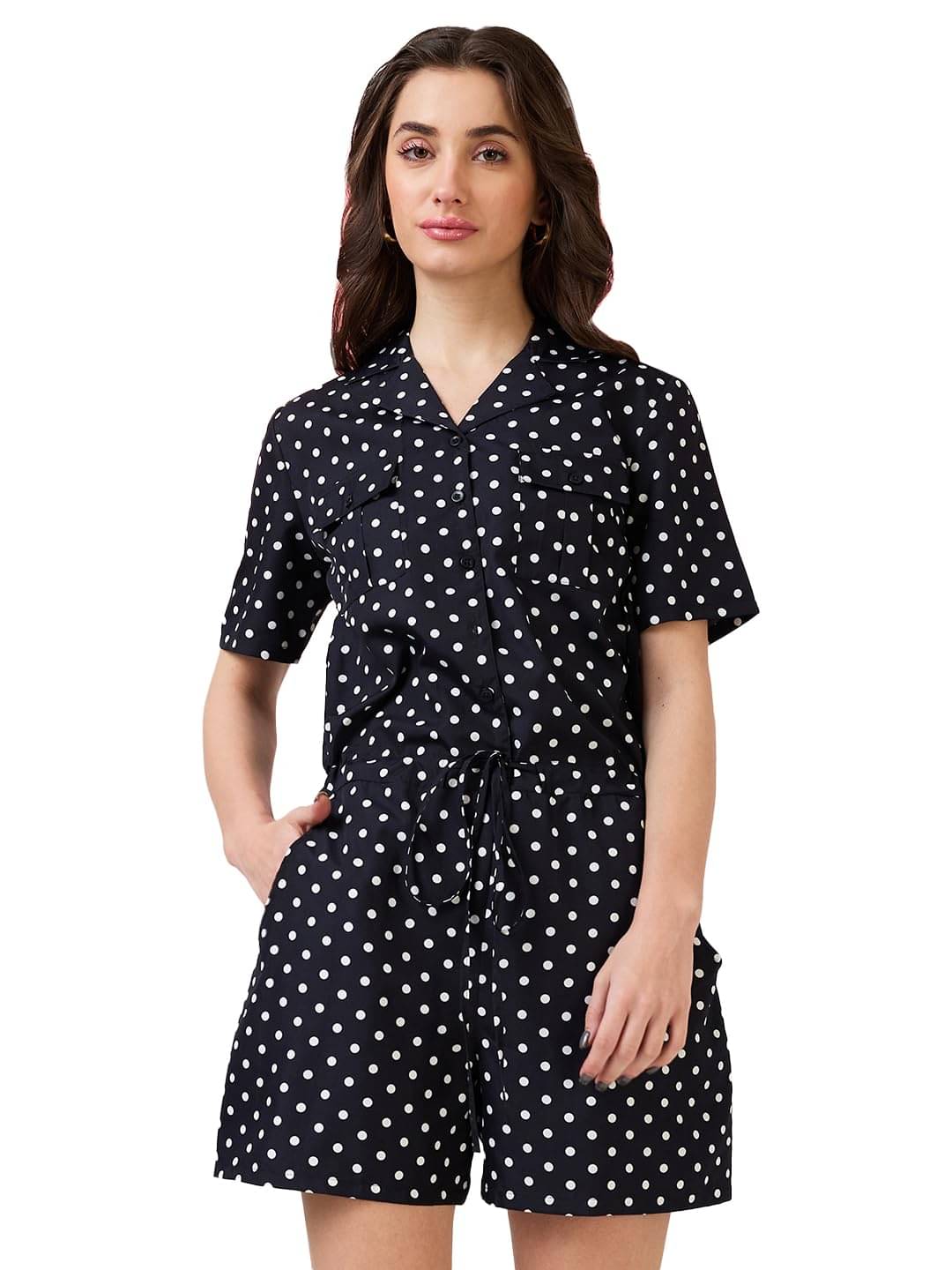     			Globus Women Crepe Jumpsuit ( Black )