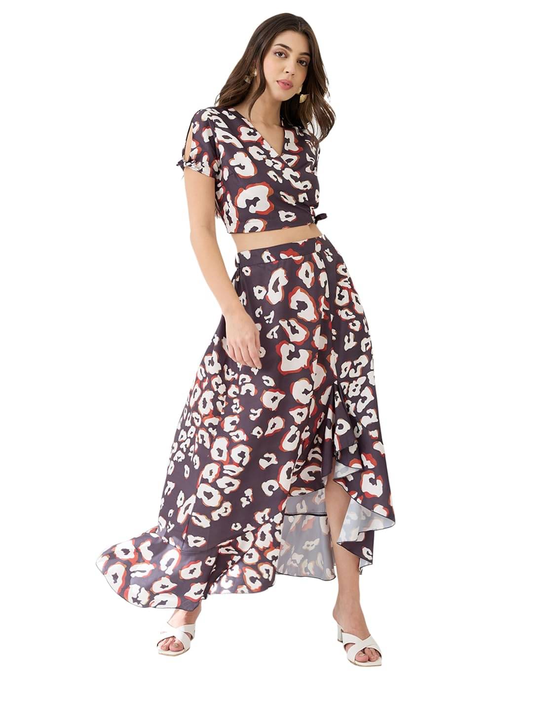    			Globus Women Top With Skirt Co-Ord Set ( Black )