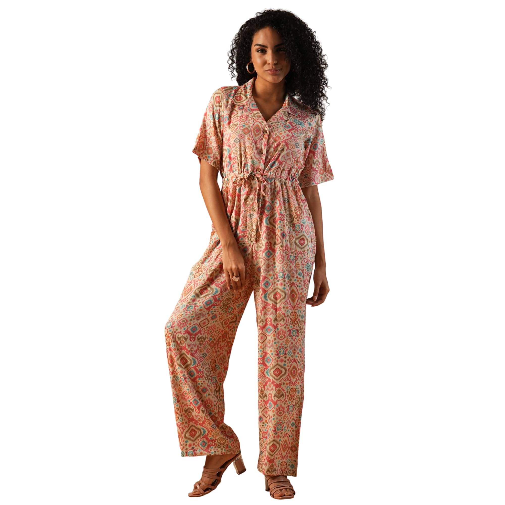     			Globus Women Viscose Jumpsuit ( Pink )
