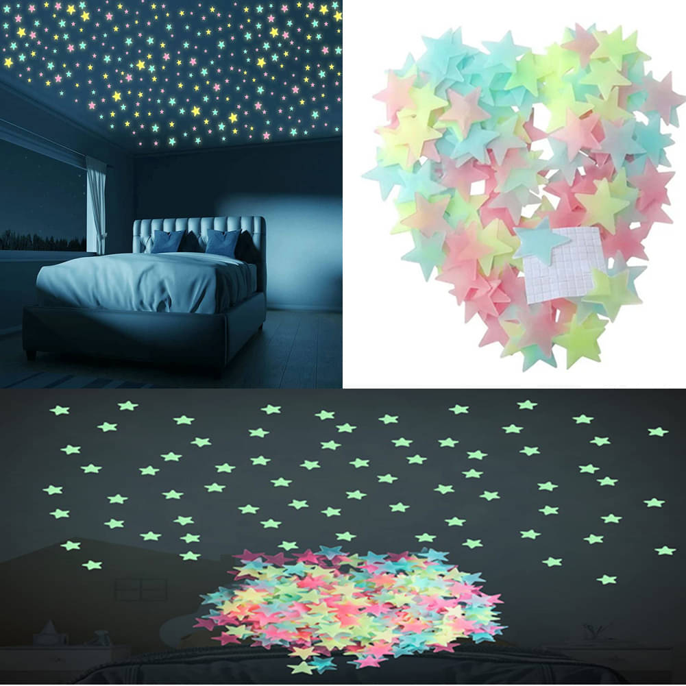 Glowing Star Wall Sticker Multicolour Star Kids Room Wall Decoration Stickers Glow in the Dark Sticker (Pack Of 50 Pcs) Glowing Star Wall Sticker Multicolour Star Kids Room Wall Decoration Stickers Glow in the Dark Sticker (Pack Of 50 Pcs)