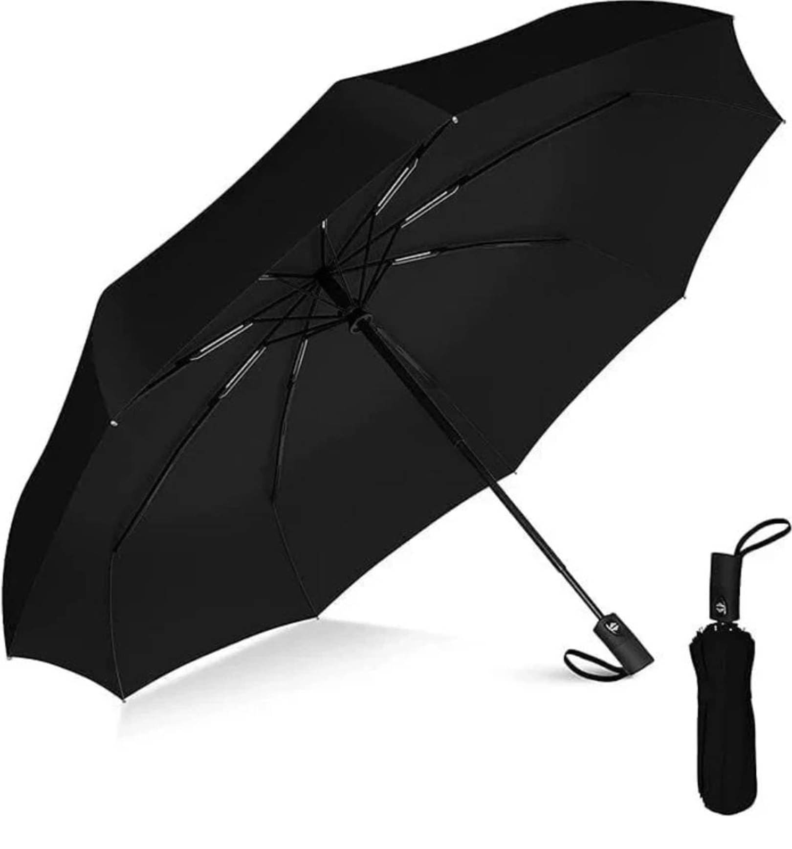     			HKZ-YG 3 Fold Automatic Umbrella For Rain Sun Wind ( Black , Abstract Design )
