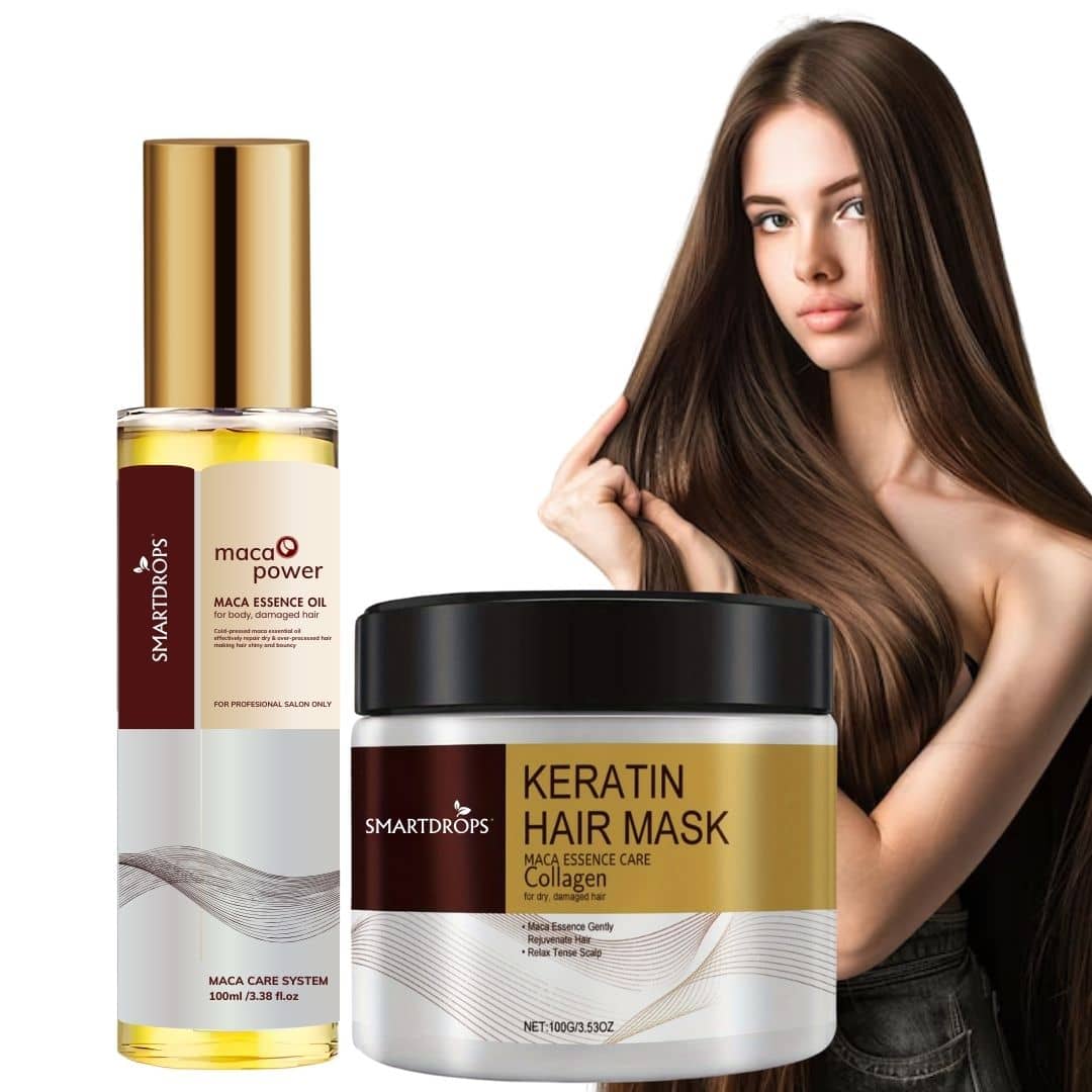 Hair Mask for Dry & Damaged Hair + Essential Oil for Hair Growth | Hair Combo for Men & Women