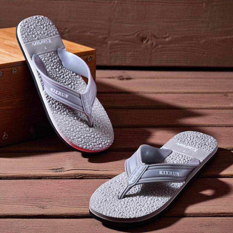     			KIXRUN FASHION Light Grey Men's Daily Slipper