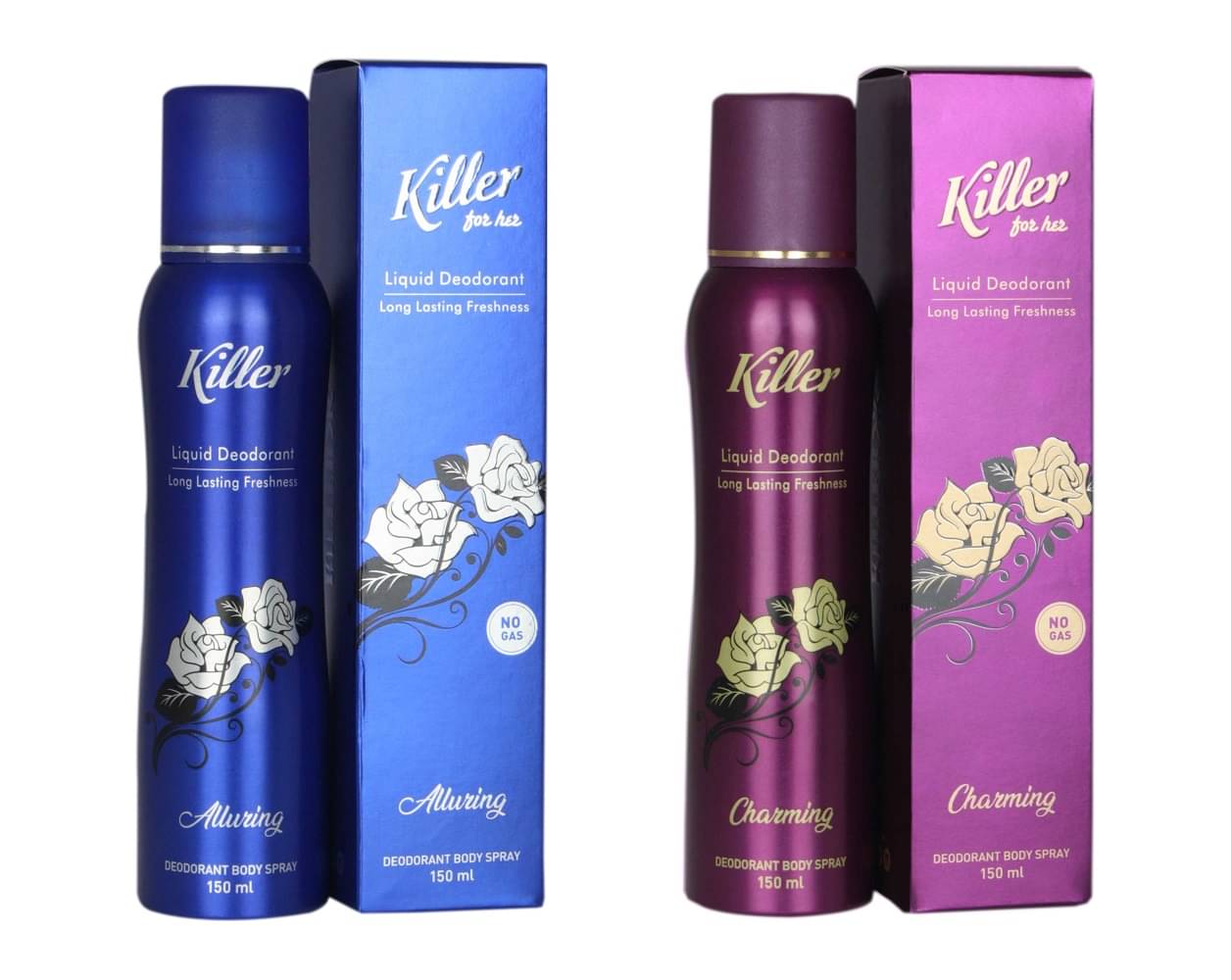 Killer No Gas Only Spray-Combo of 2 -150ml each Deodorant Spray for Women 300 ml ( Pack of 2 ) Killer No Gas Only Spray-Combo of 2 -150ml each Deodorant Spray for Women 300 ml ( Pack of 2 )