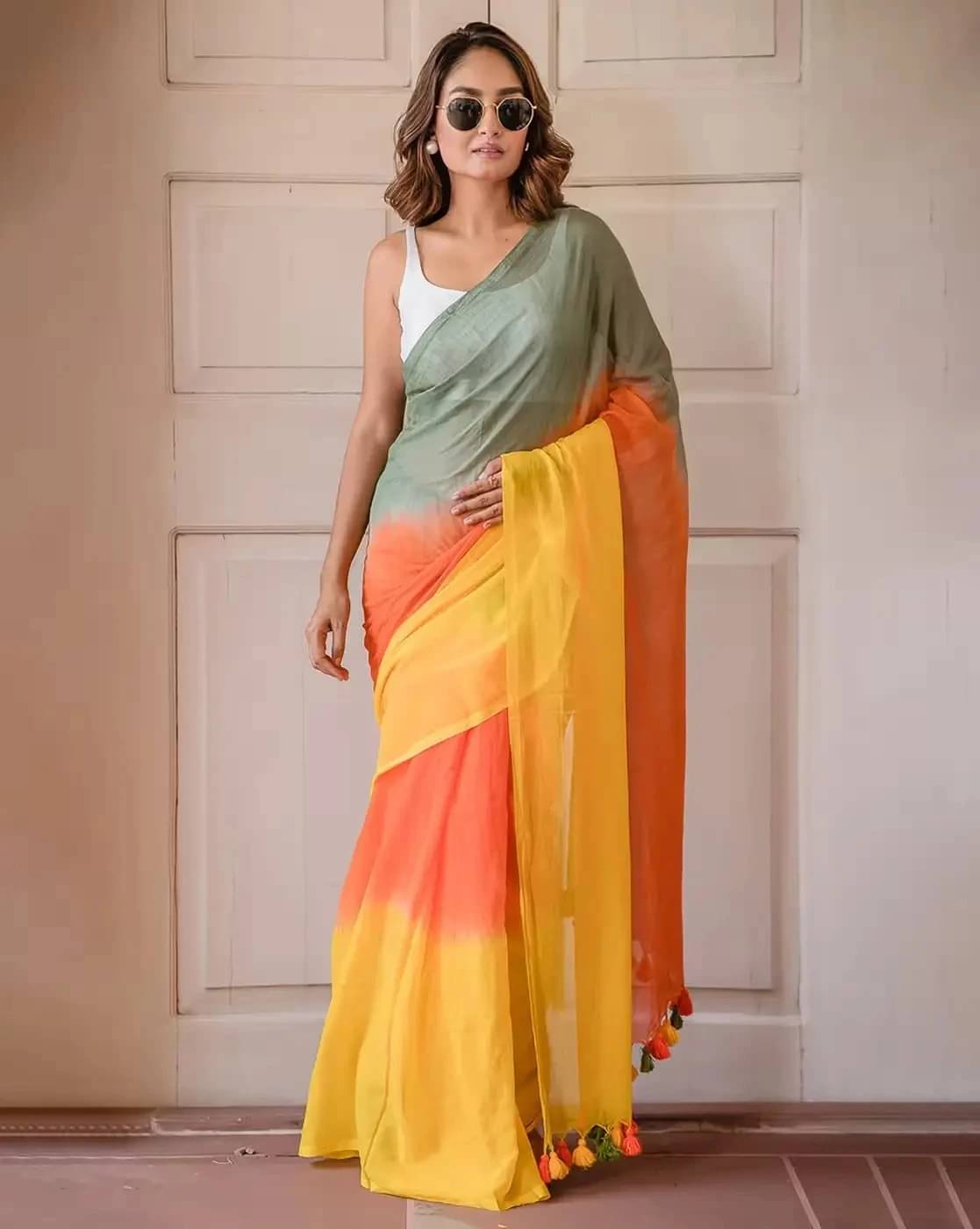 Krisha Enterprise Cotton Woven Regular Saree With Unstitched Blouse Piece ( Yellow )     			Krisha Enterprise Cotton Woven Regular Saree With Unstitched Blouse Piece ( Yellow )