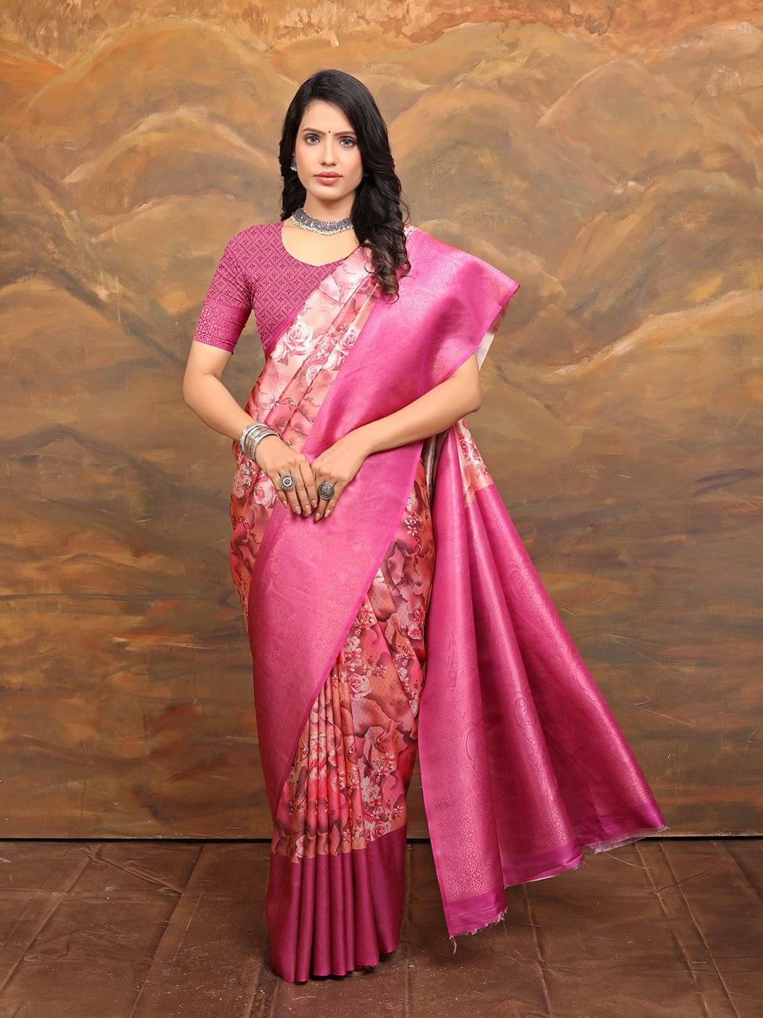 Krisha Enterprise Silk Woven Regular Saree With Unstitched Blouse Piece ( Pink ) Krisha Enterprise Silk Woven Regular Saree With Unstitched Blouse Piece ( Pink )
