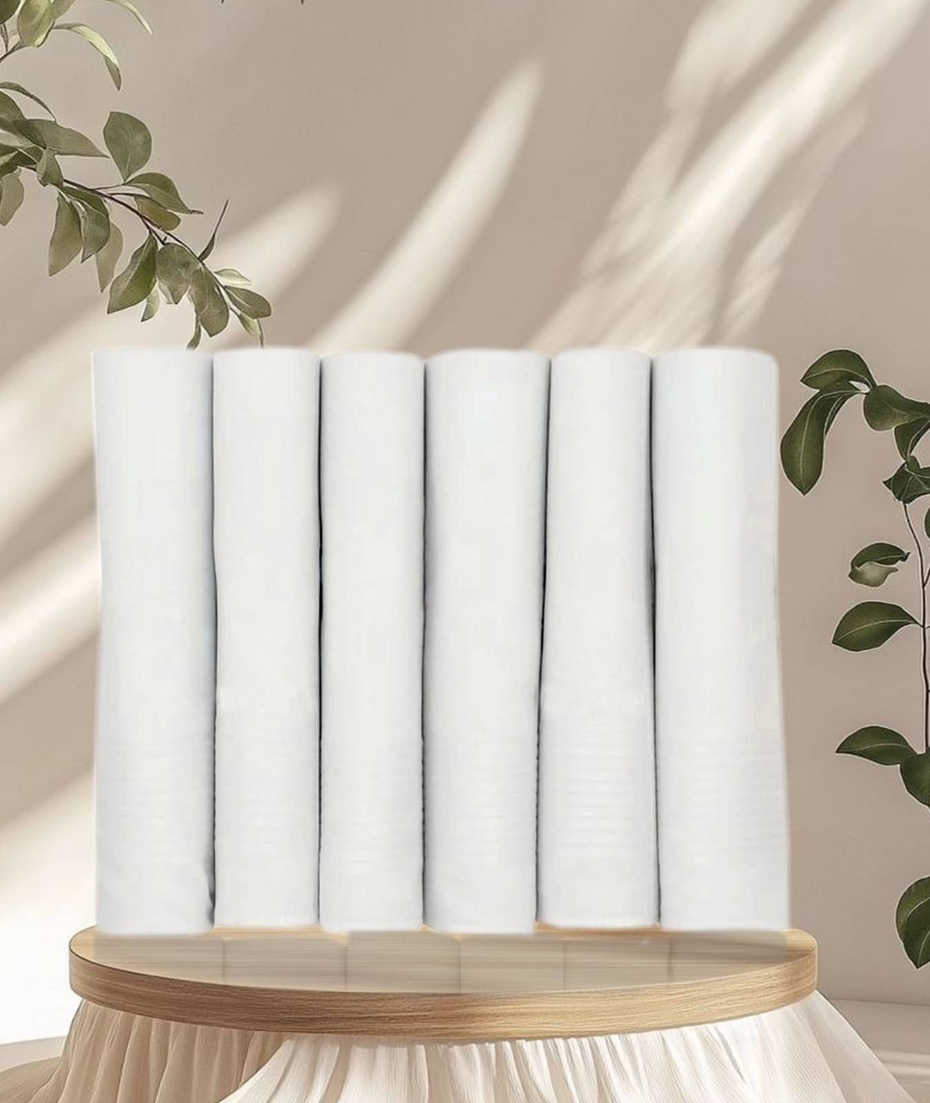 LEOPRAZ FABRICS White Cotton Men's Handkerchief ( Pack of 6 ) LEOPRAZ FABRICS White Cotton Men's Handkerchief ( Pack of 6 )