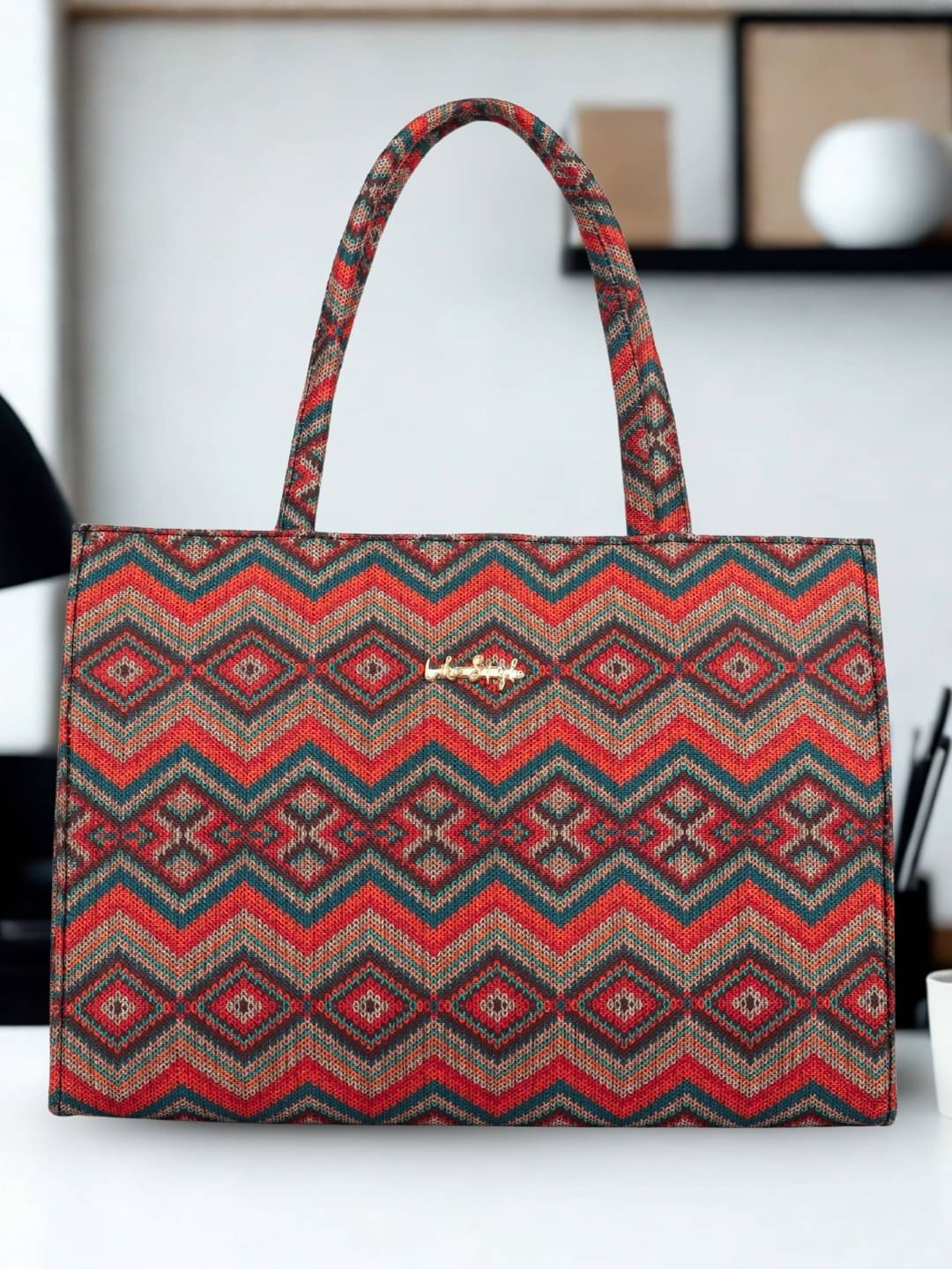     			LIKE STYLE Tote Bag Canvas Set of 1 ( Maroon )