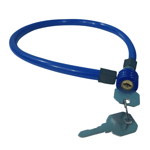 MALAIKAH PVC Blue Cable Lock 22 Inch with Steel Wire & 2 Keys – Reliable Safety Lock for Cycle & Scooter – Single Pack