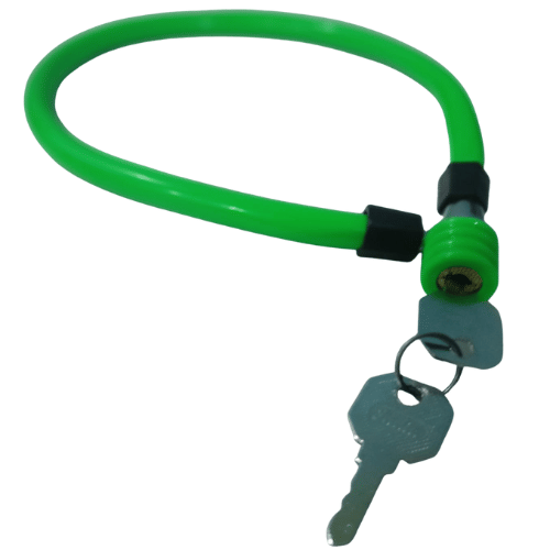     			MALAIKAH PVC Green Cable Lock 22 Inch with Steel Wire & 2 Keys – Compact Security Lock for Bicycle & Bike – Single Pack